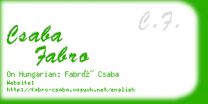 csaba fabro business card